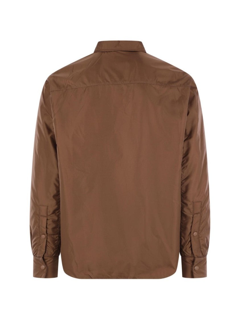 Aspesi Button-Up Brown Shirt With Classic Collar