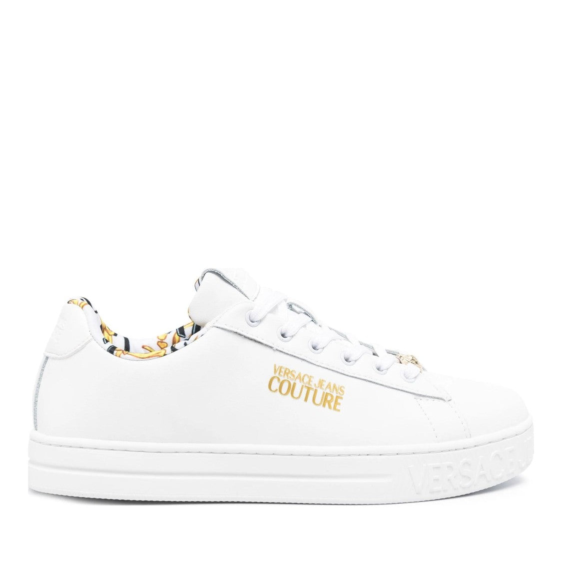 Versace Jeans Couture White Fondo Court Polyurethane Sneakers