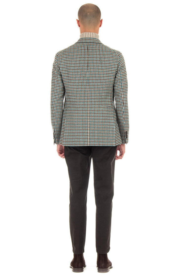 Tagliatore Montecarlo Virgin Wool Houndstooth Jacket