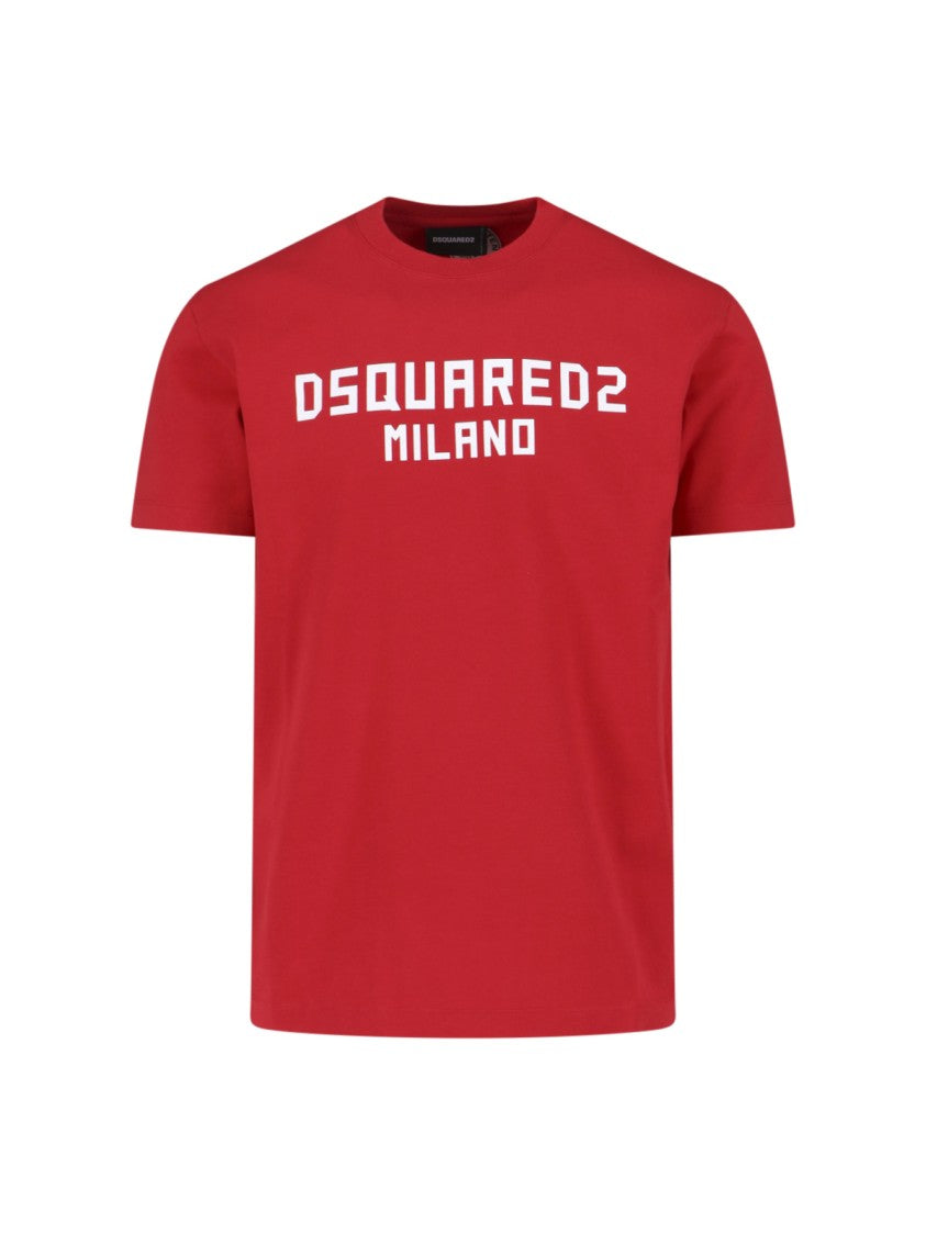 Dsquared2 Cotton T-Shirt With Contrasting Logo Design