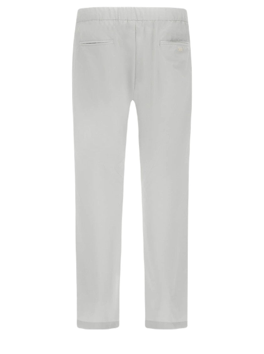 Herno Classic Cut Grey Stretch Nylon Trousers With Elastic Waistband