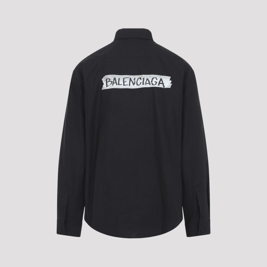 Balenciaga Ls Large Fit Black Cotton Shirt
