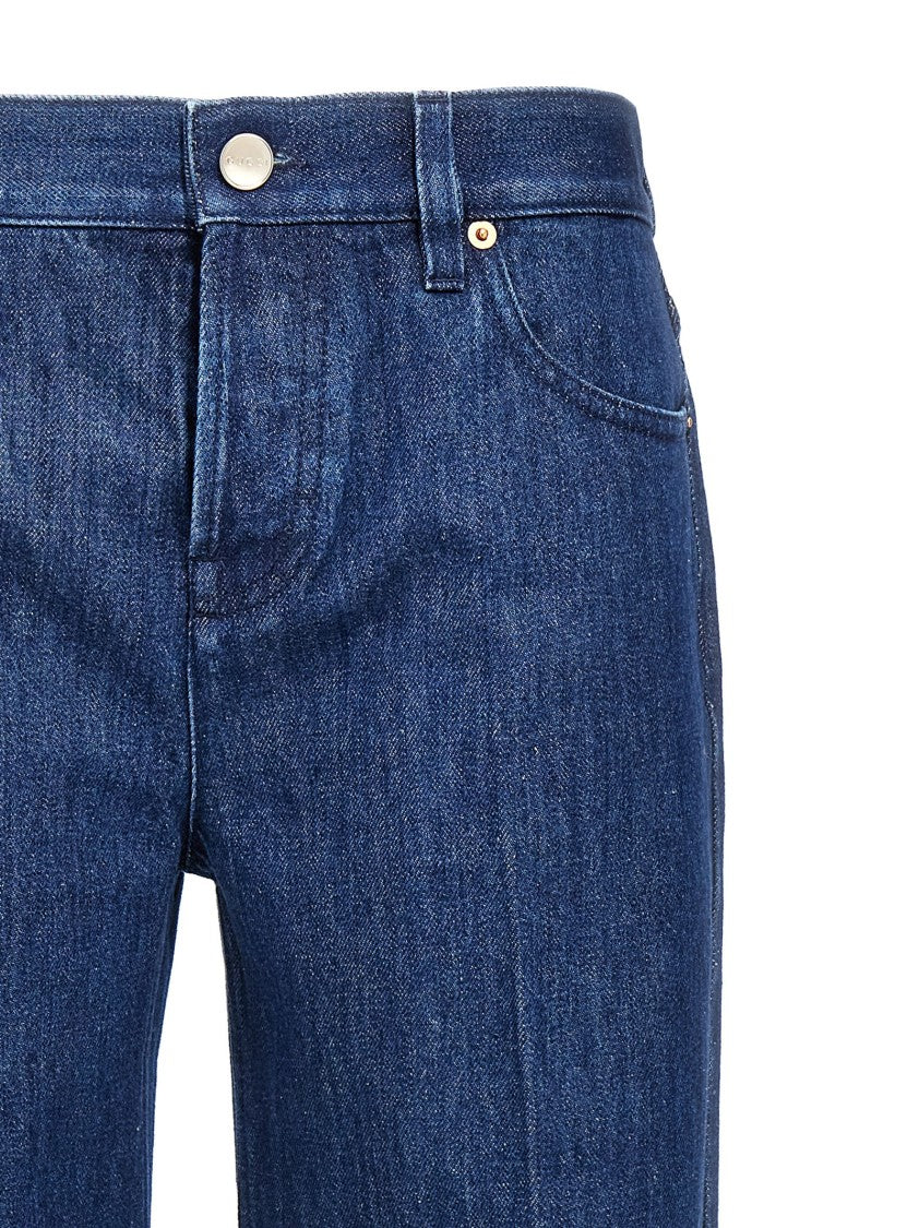 Gucci Straight-Leg Denim Jeans With Front Stretched Pleat