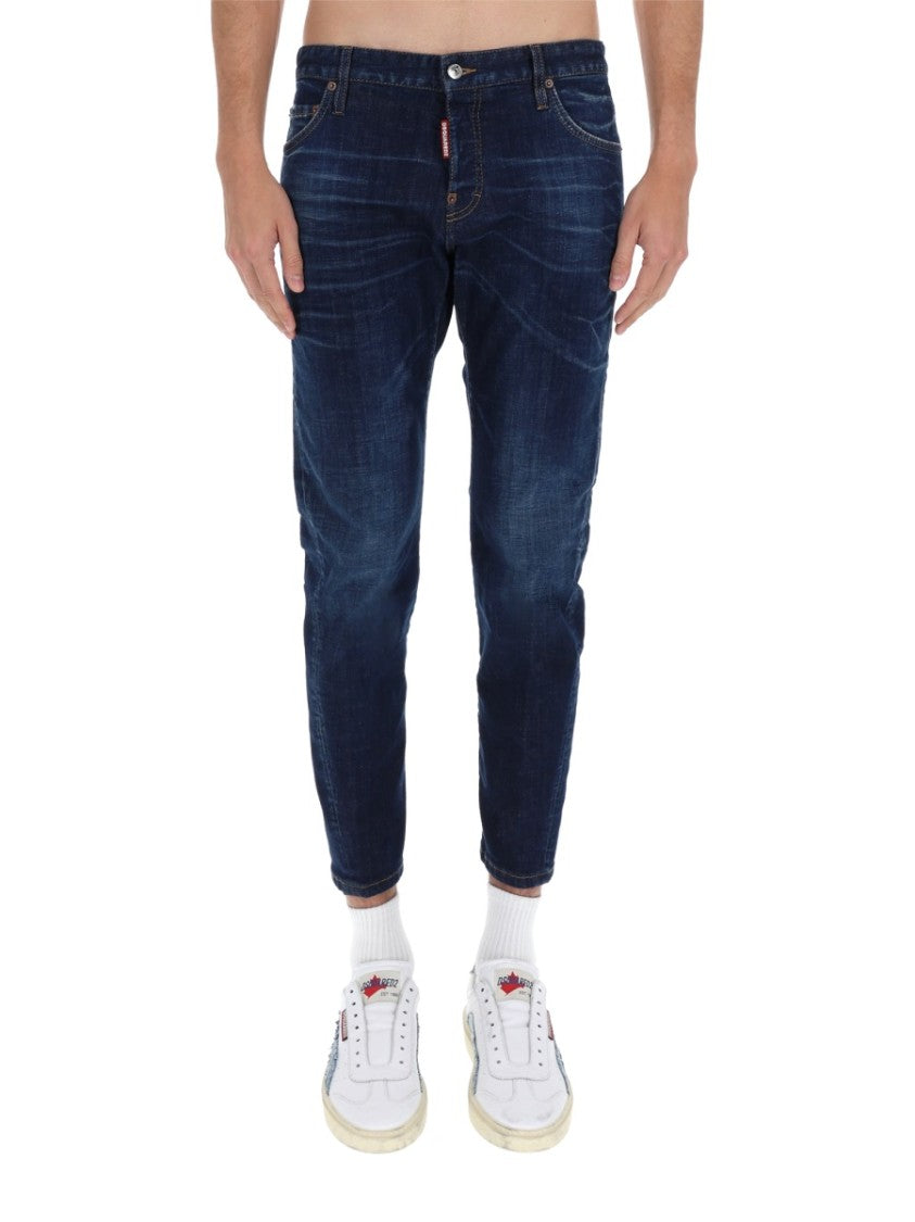 Dsquared2 Dark Indigo Tapered Copper Rivets Jeans