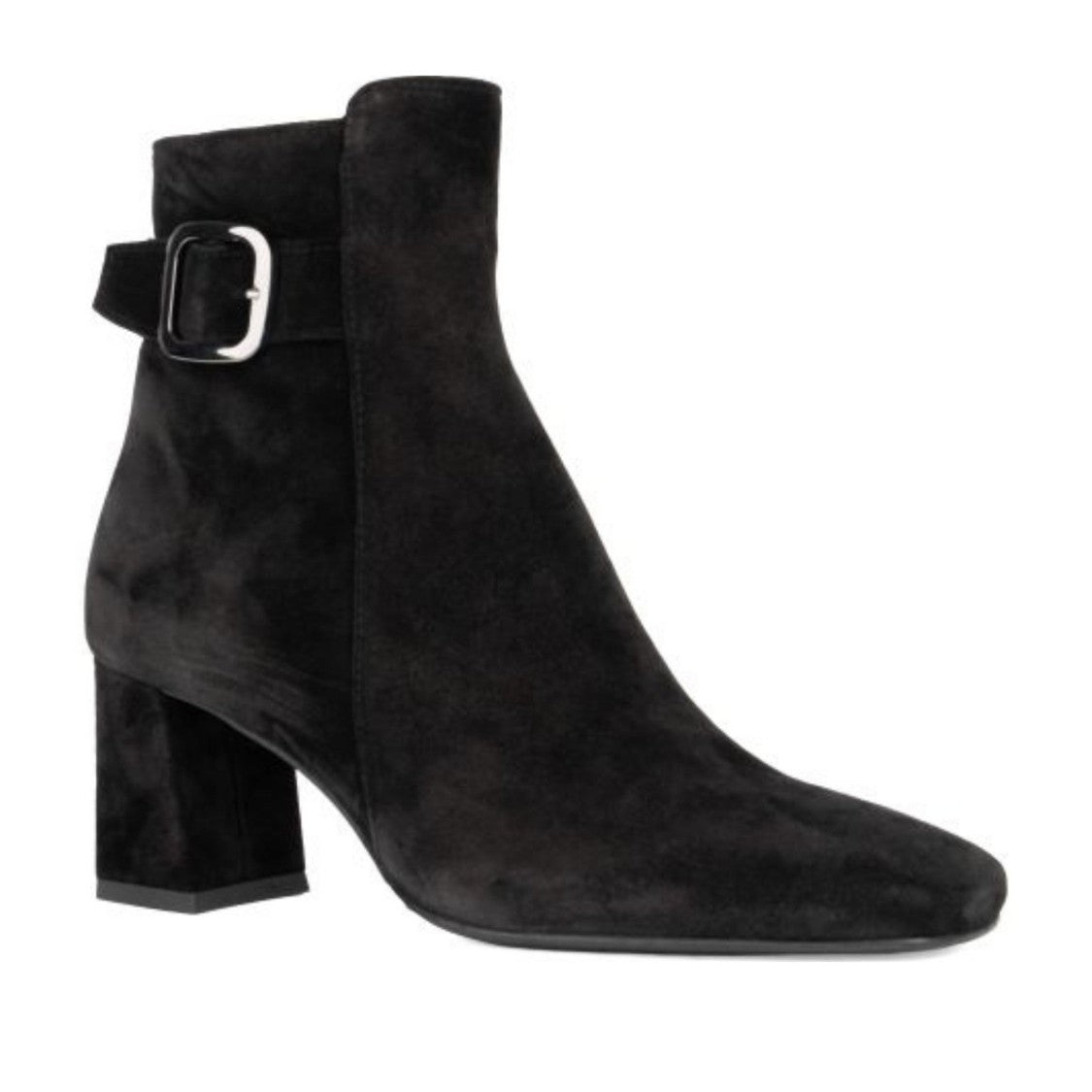 Sergio Moretti Black Pointed Toe Block Heel Suede Dress Boots
