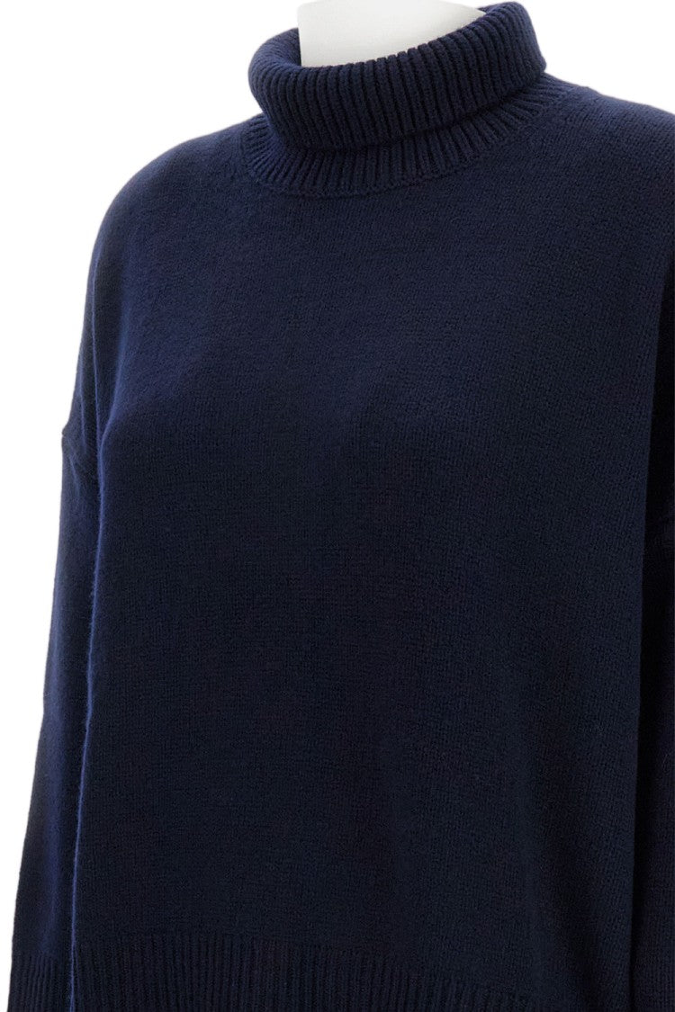 Lisa Yang Heavy-Knit Cashmere Turtleneck Sweater With Asymmetric Hem