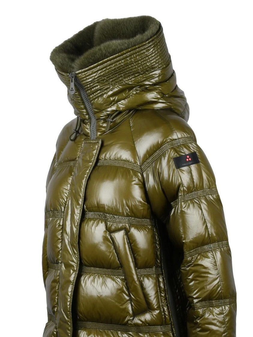 Peuterey Military Green Takan Fur-Trimmed Hooded Down Jacket
