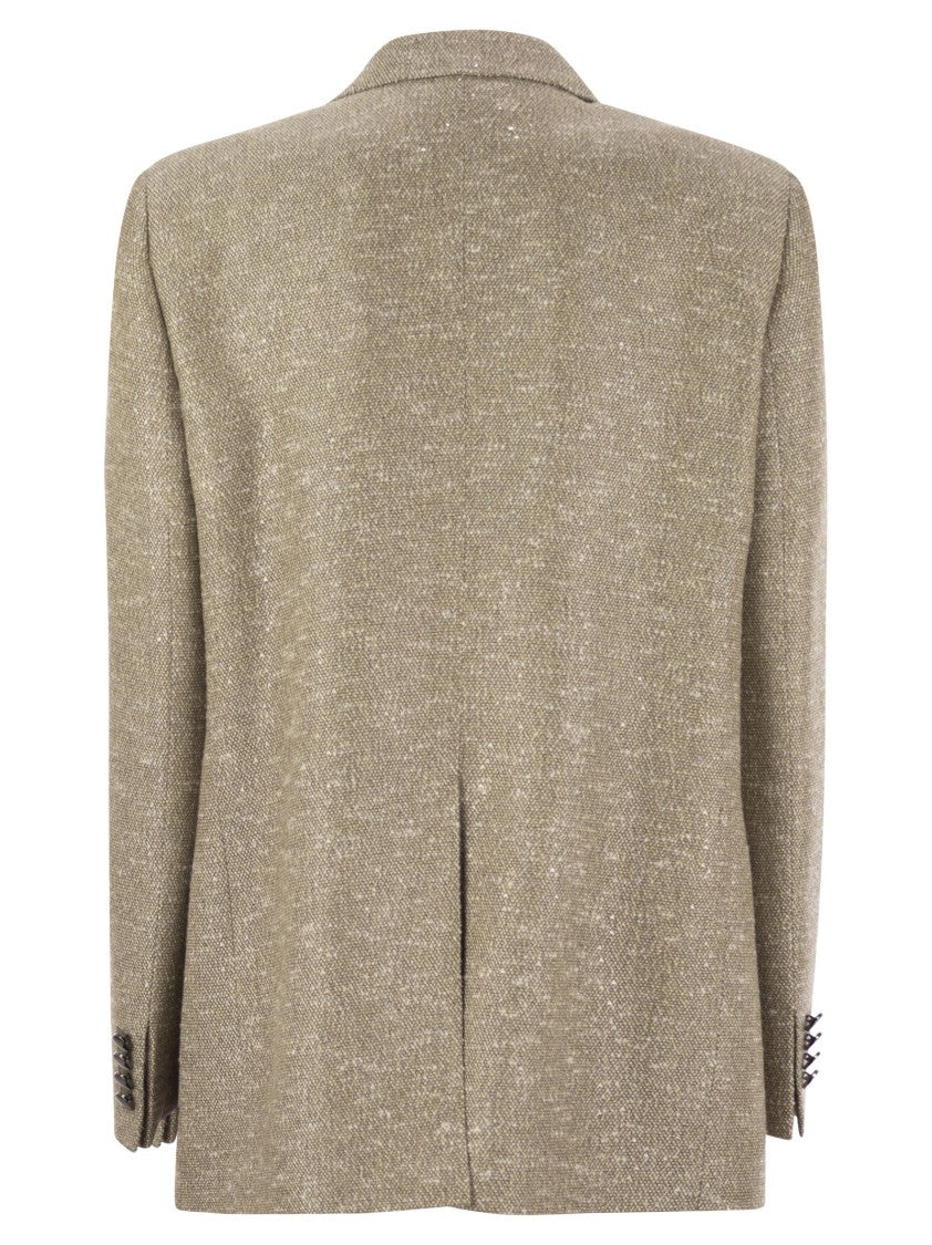 Tagliatore Two-Button Jacket With Micro Sequins