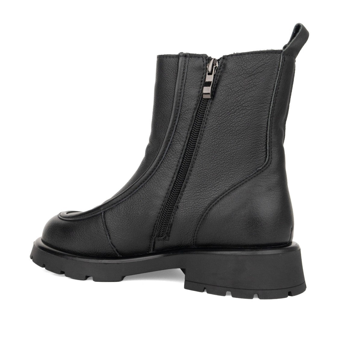 Linda Baumann Black Chic Seam Detail Leather Ankle Boots