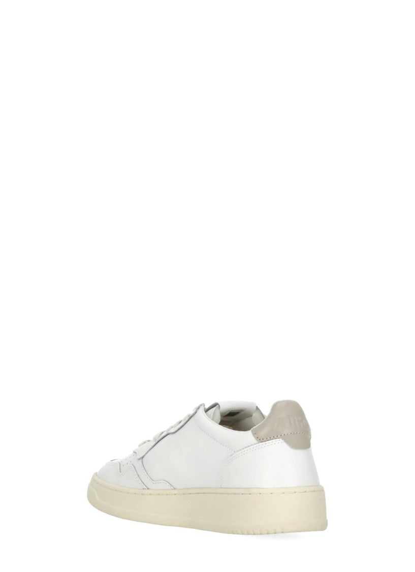Autry White Leather Beige Heel Sneakers