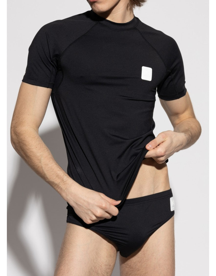 Balmain Raglan Logo Patch T-Shirt