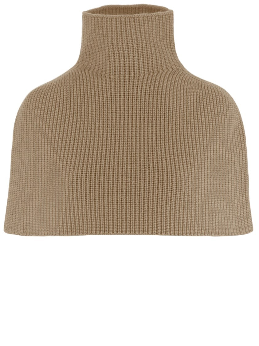 Sa Su Phi Dark Brown Ribbed Turtleneck Cashmere Neck Warmer