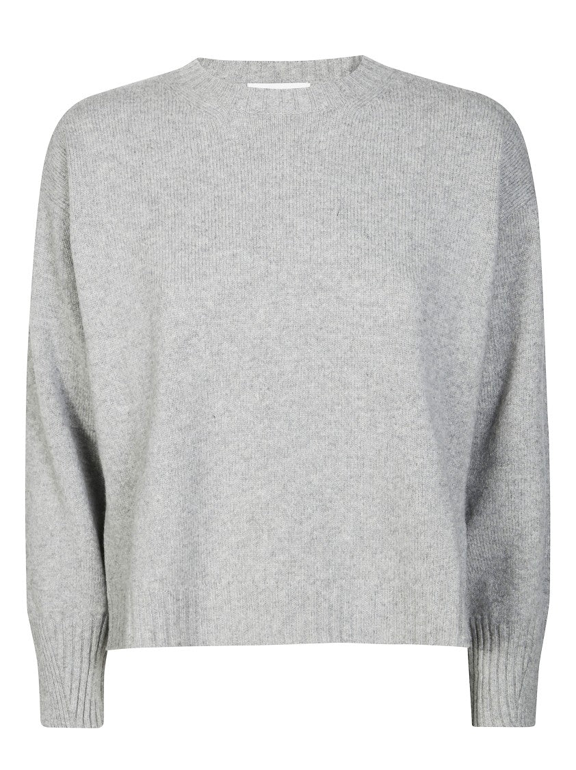 Kangra Boxy Crew Neck Sweater With Ribbed Accents