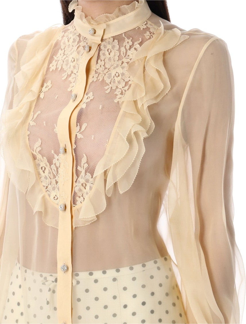 Valentino Garavani Chiffon + Lace Blouse