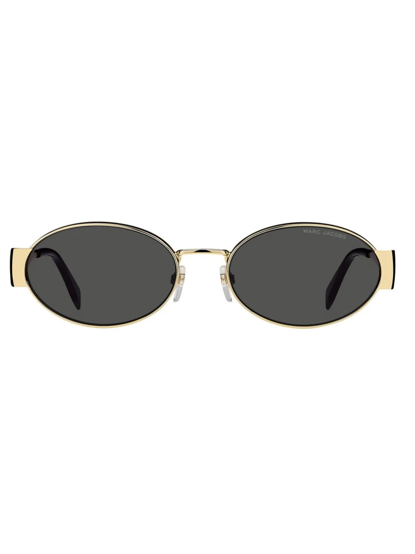 Marc Jacobs Oval Metal Frame Sunglasses With Dark Lenses