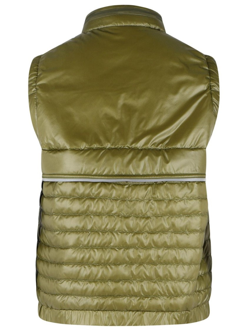Moncler Grenoble 'Gumiane' Padded Vest With Green Polyamide Hood
