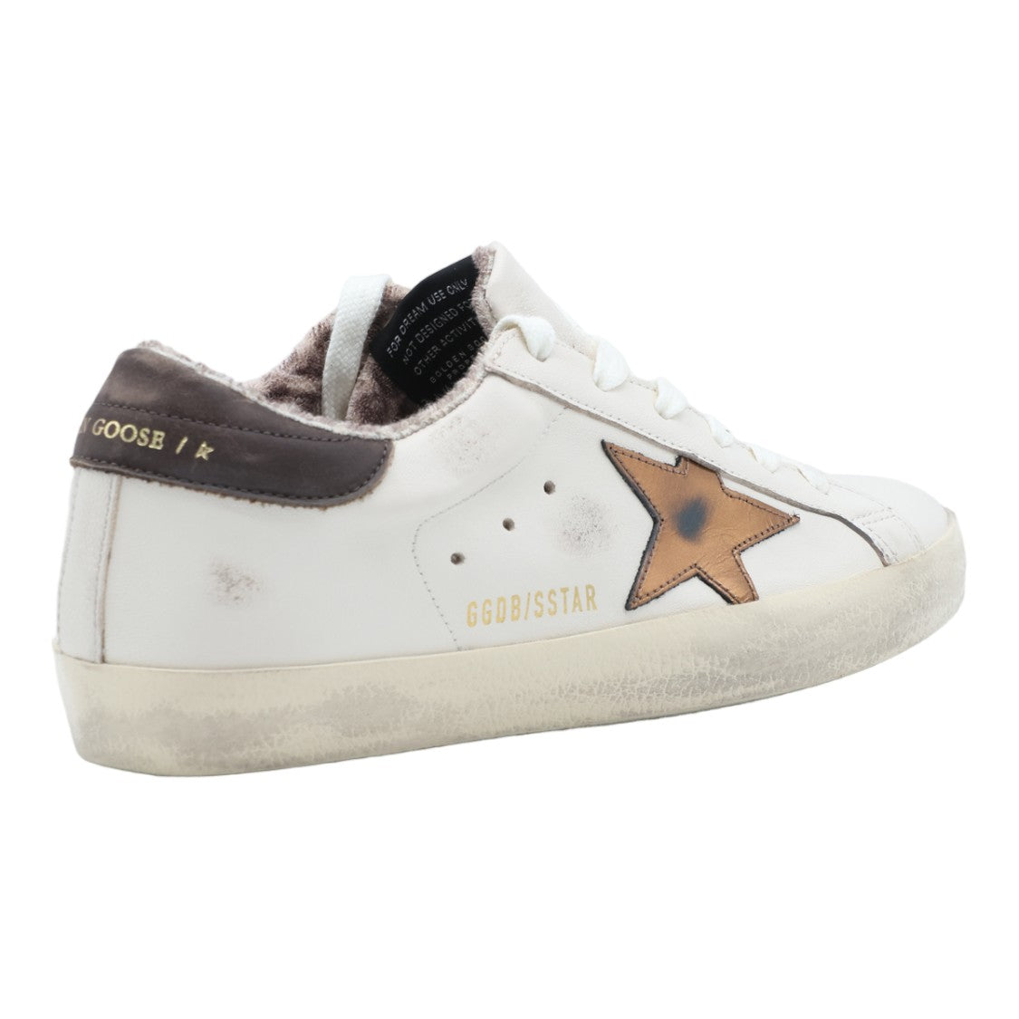 Golden Goose Distressed White Leather Low-Top Sneakers