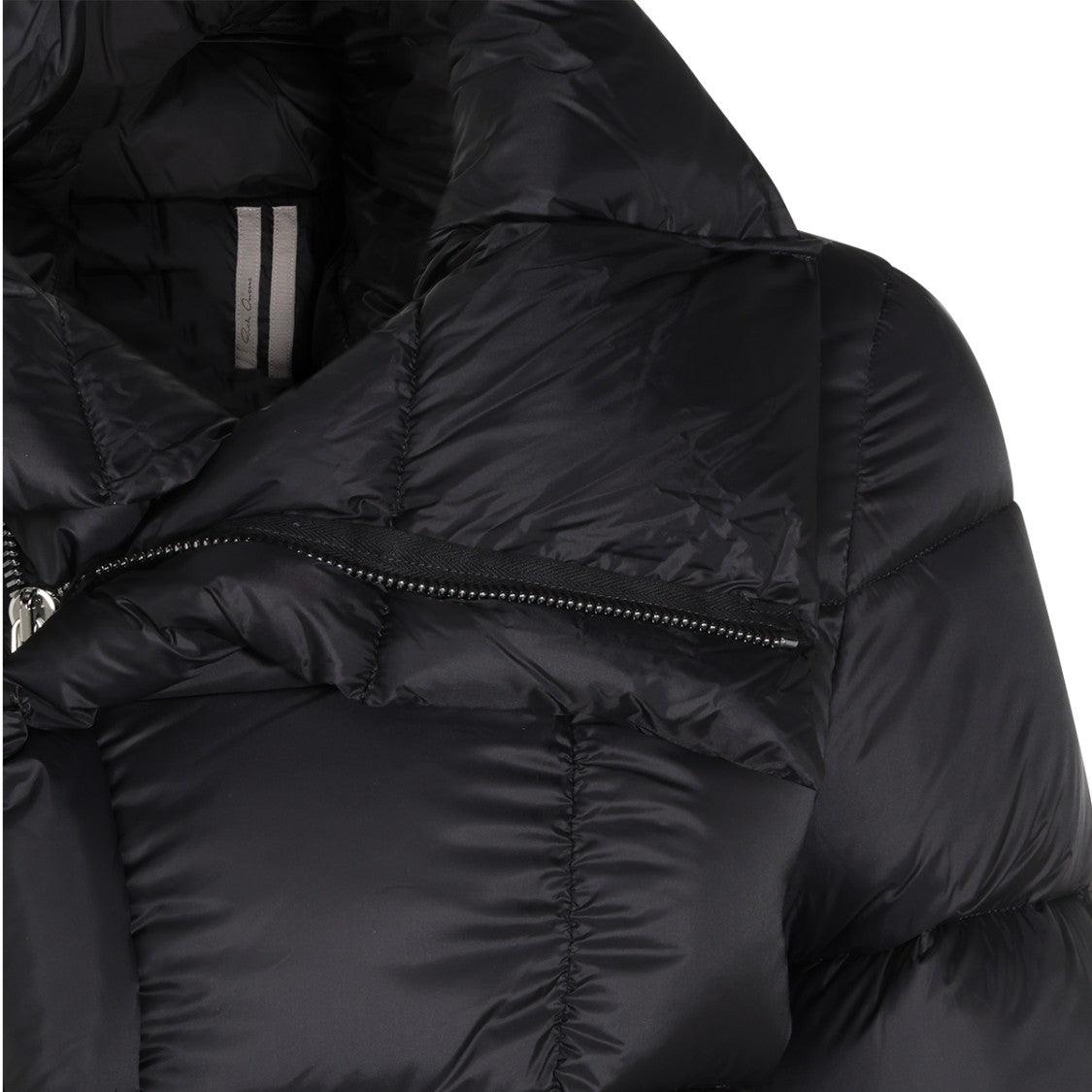 Rick Owens Asymmetrical Hemline Puffer Coat With Pointed Silhouette