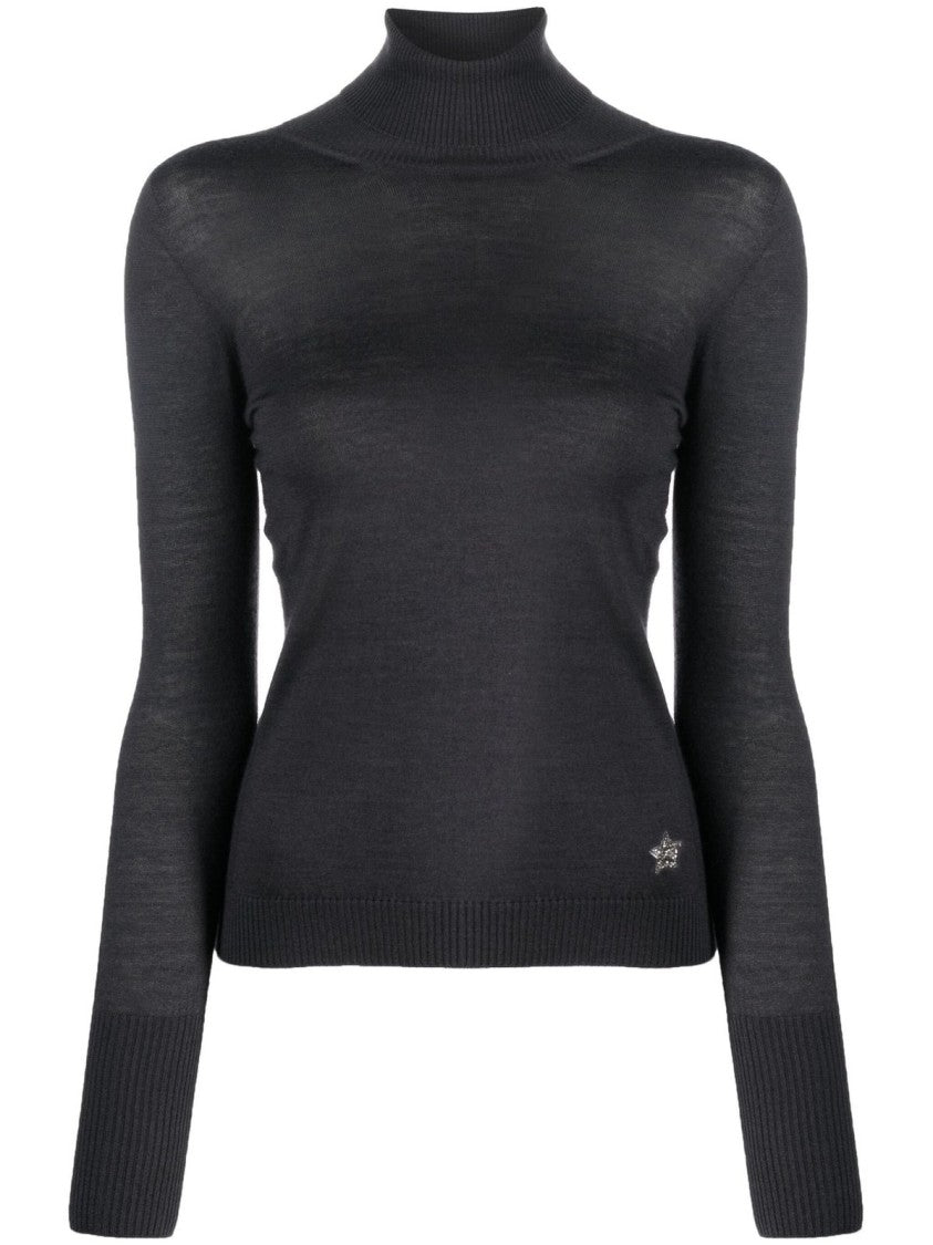 Lorena Antoniazzi Form-Fitting Turtleneck Sweater With Subtle Logo