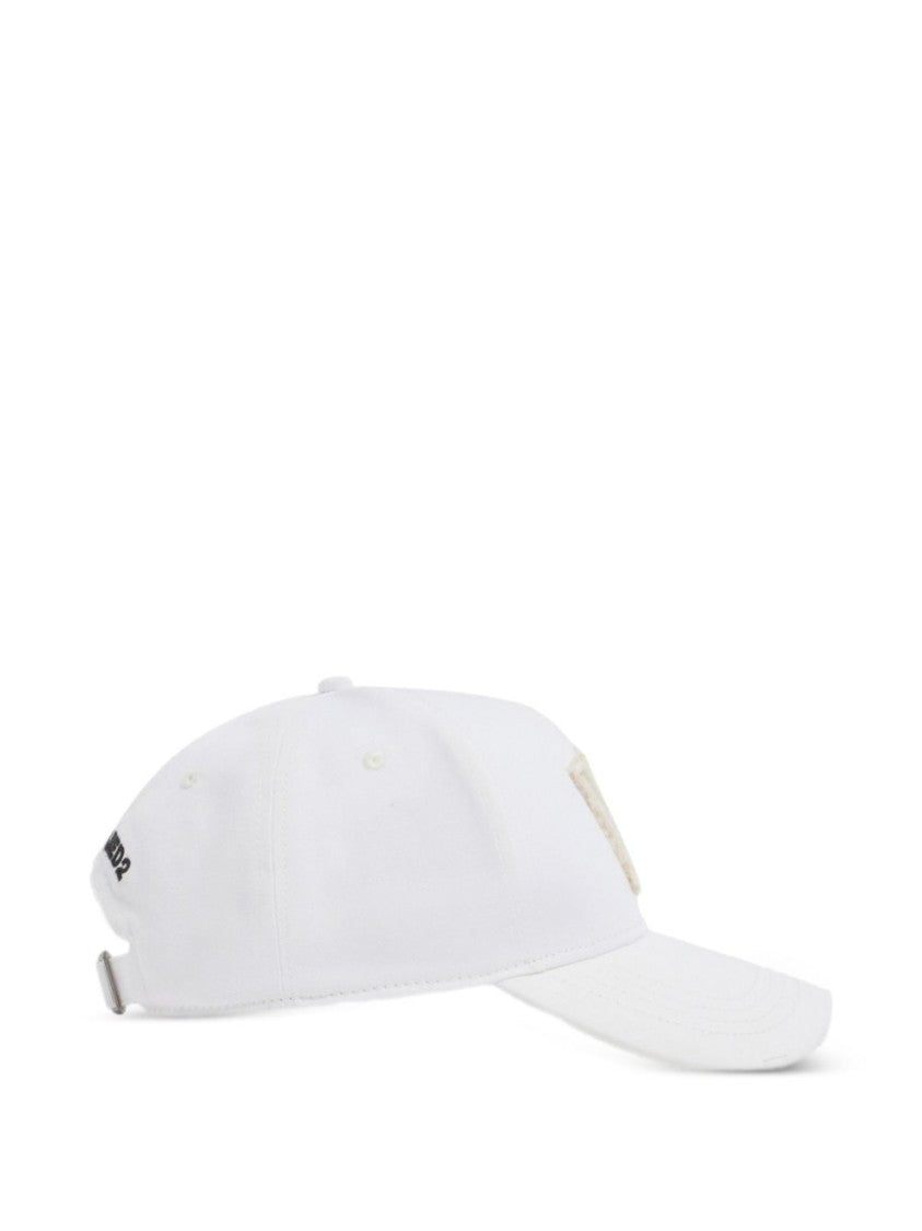 Dsquared2 White Logo Appliqué Adjustable Peak Hat