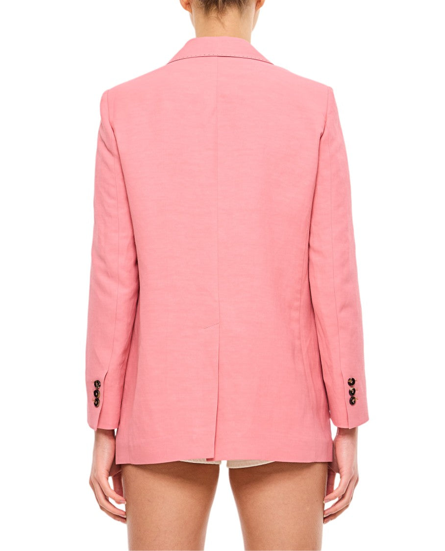 Alberto Biani Tailored Pink Lapel Jacket With Flap Pockets