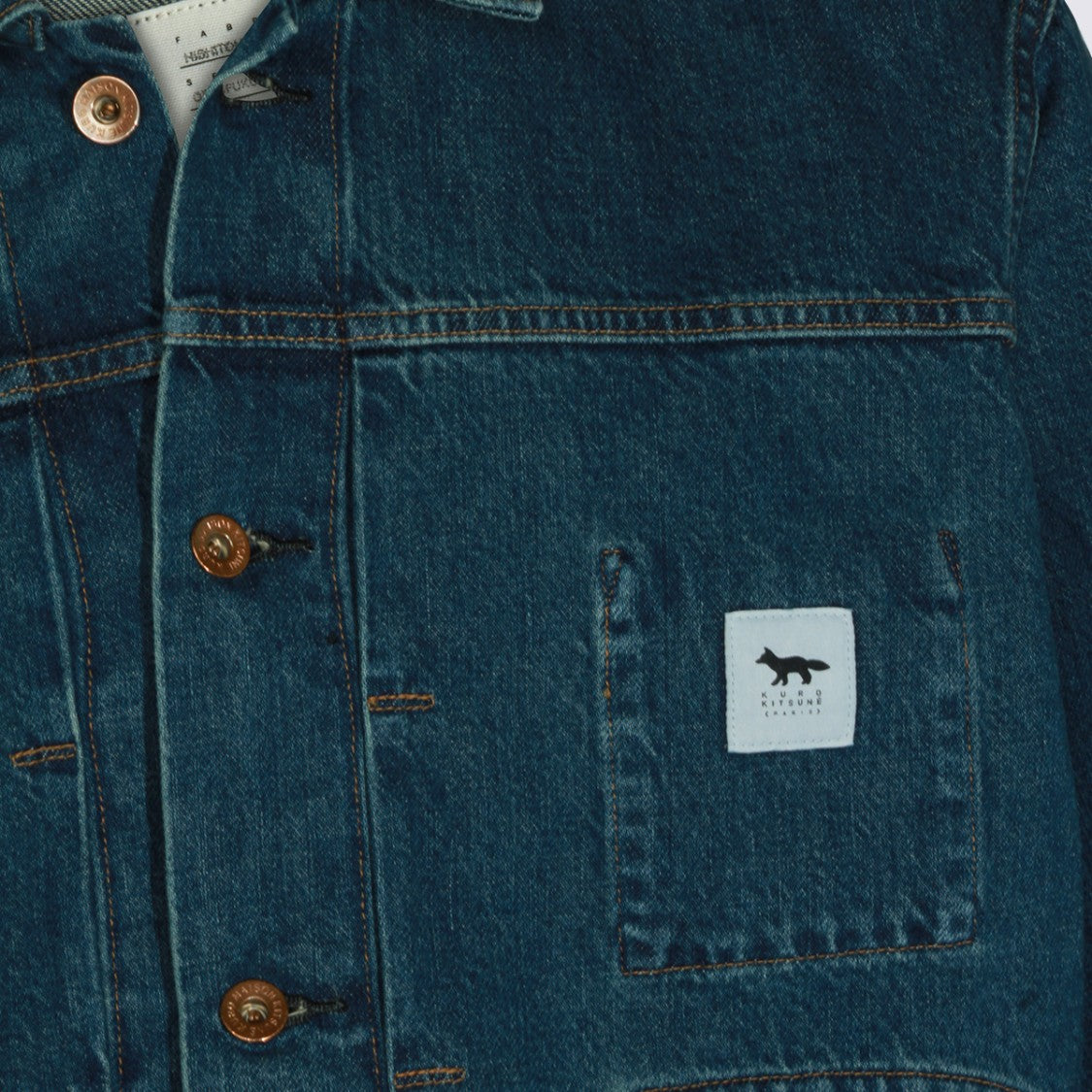 Maison Kitsuné Classic Denim Jacket With Structured Collar And Vintage Wash