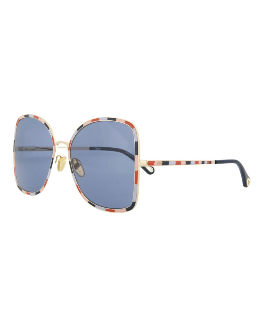 Chloé Square-Frame Metal Sunglasses