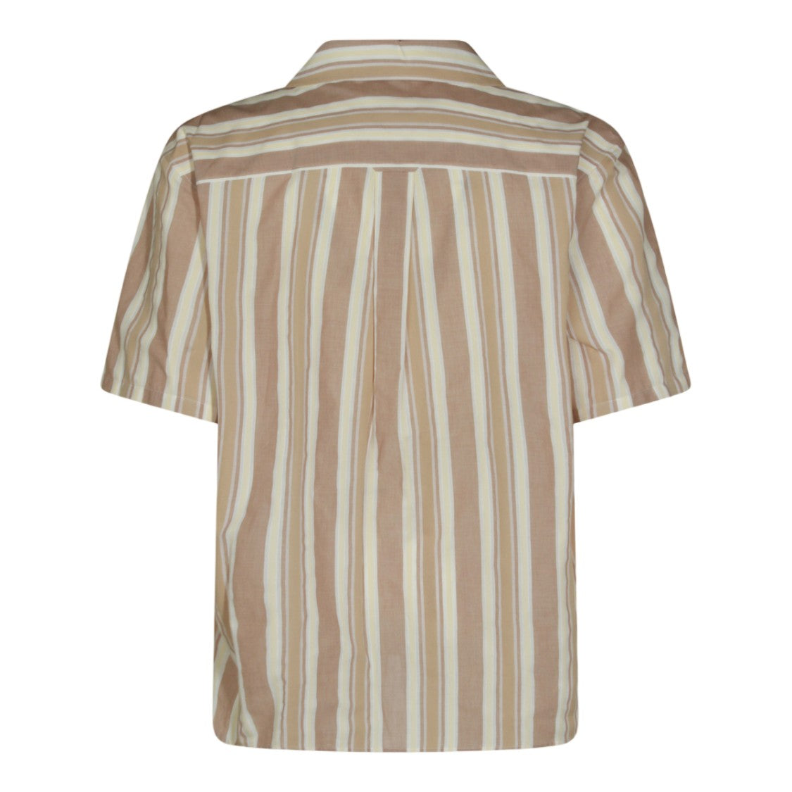 Saint Laurent Vertical Striped Short-Sleeve Shirt With Classic Collar