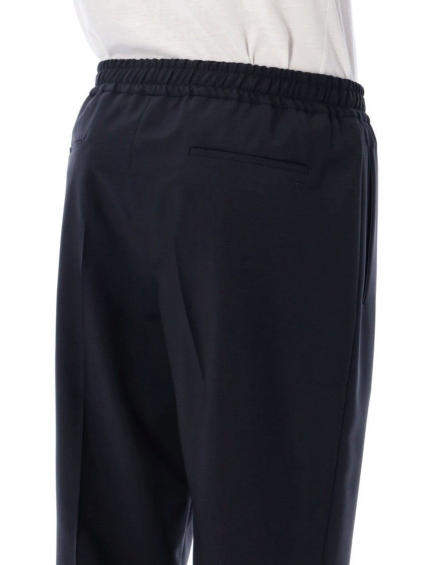 Valentino Garavani Relaxed Fit Straight Leg Pants With Drawstring Waistband