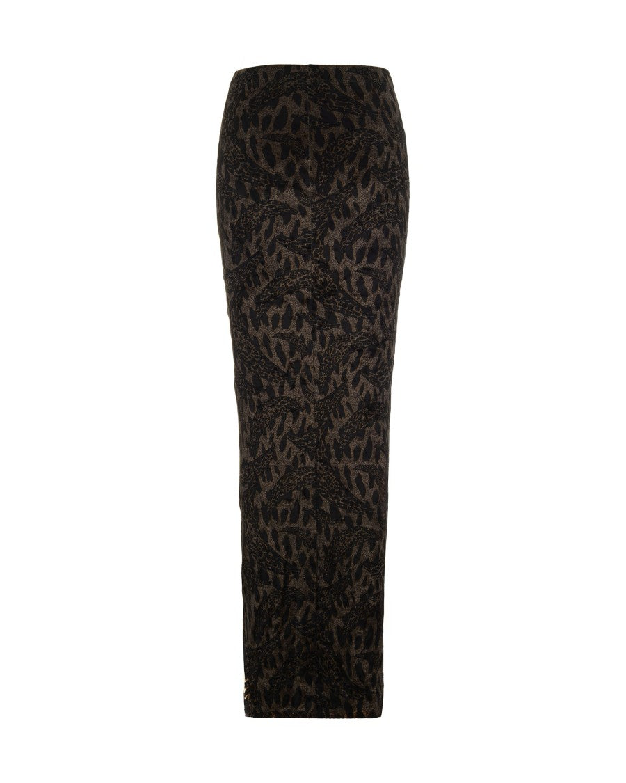 Fiorucci Long Banimalier Velour Brown Skirt