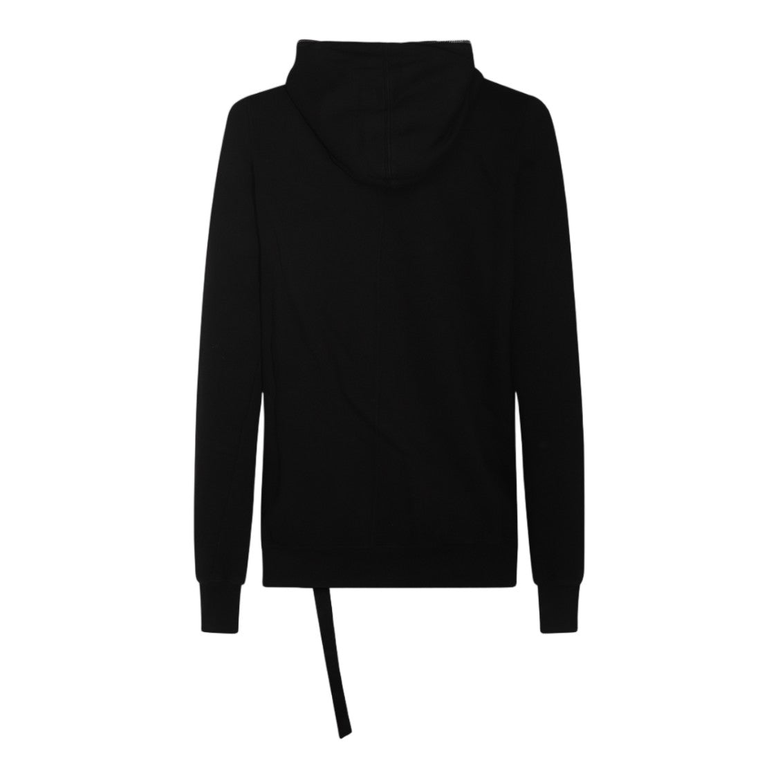 Drkshdw By Rick Owens Black Zip-Up Hoodie Sweater With Distinctive Hem Detail