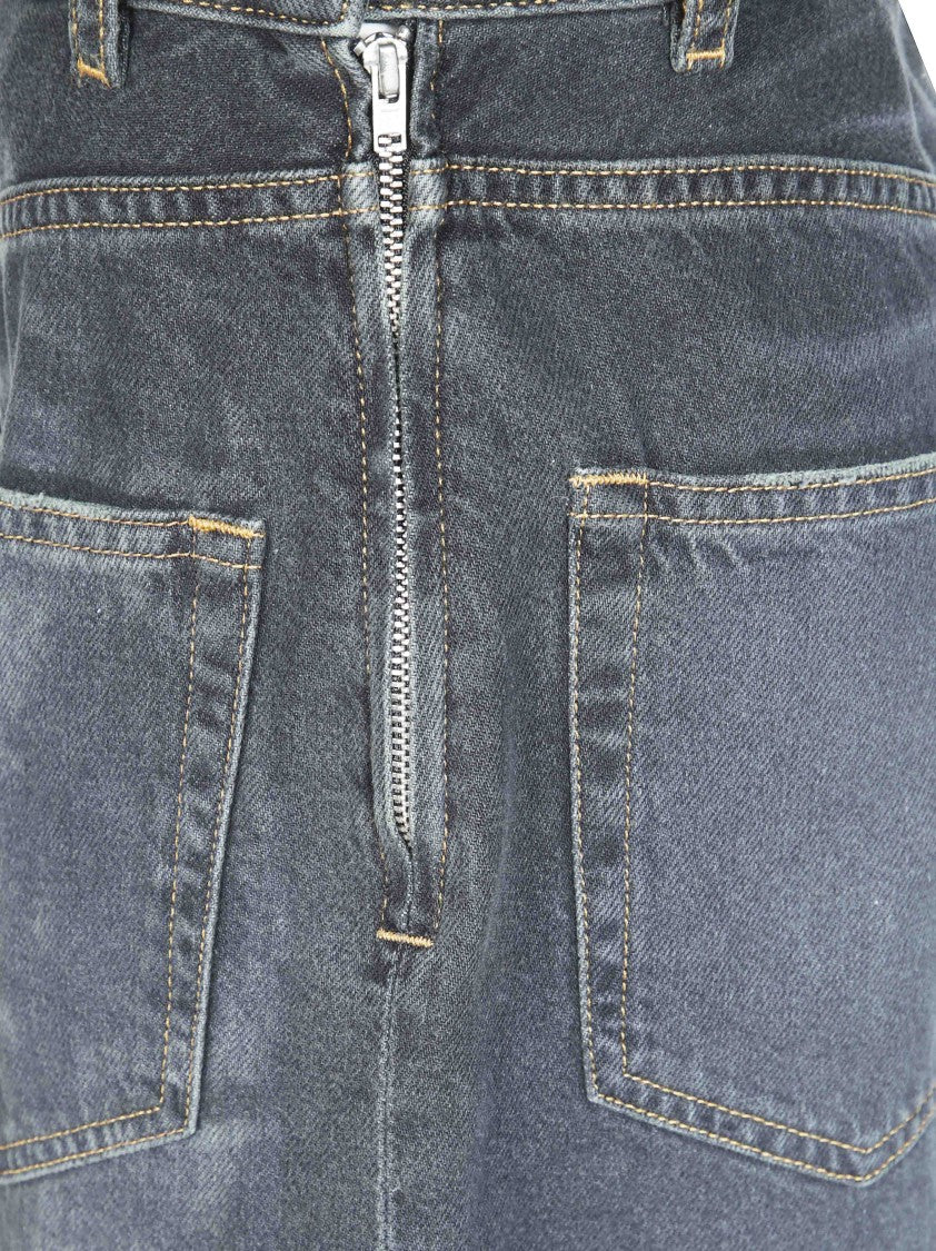 Mm6 By Maison Margiela Faded Wide-Leg 5-Pocket Jeans