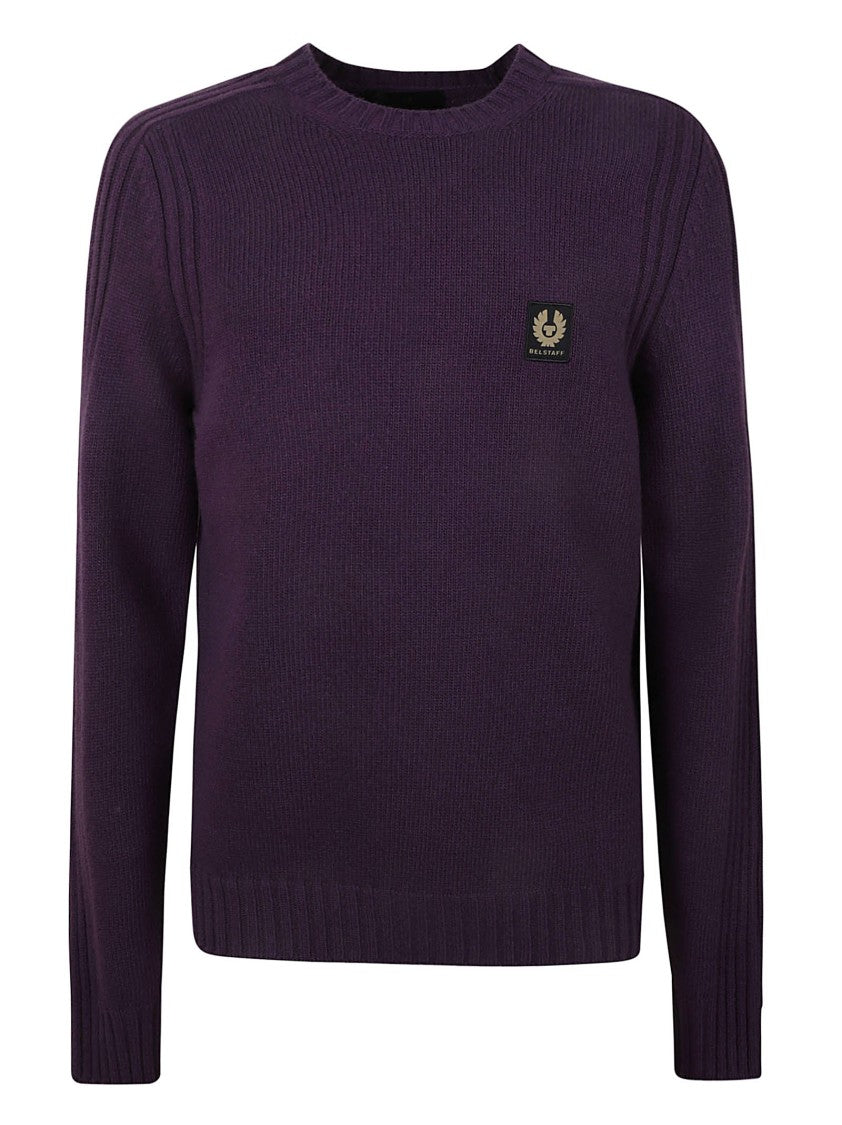 Belstaff Relaxed Fit Wool Sweater With Ribbed Detailing
