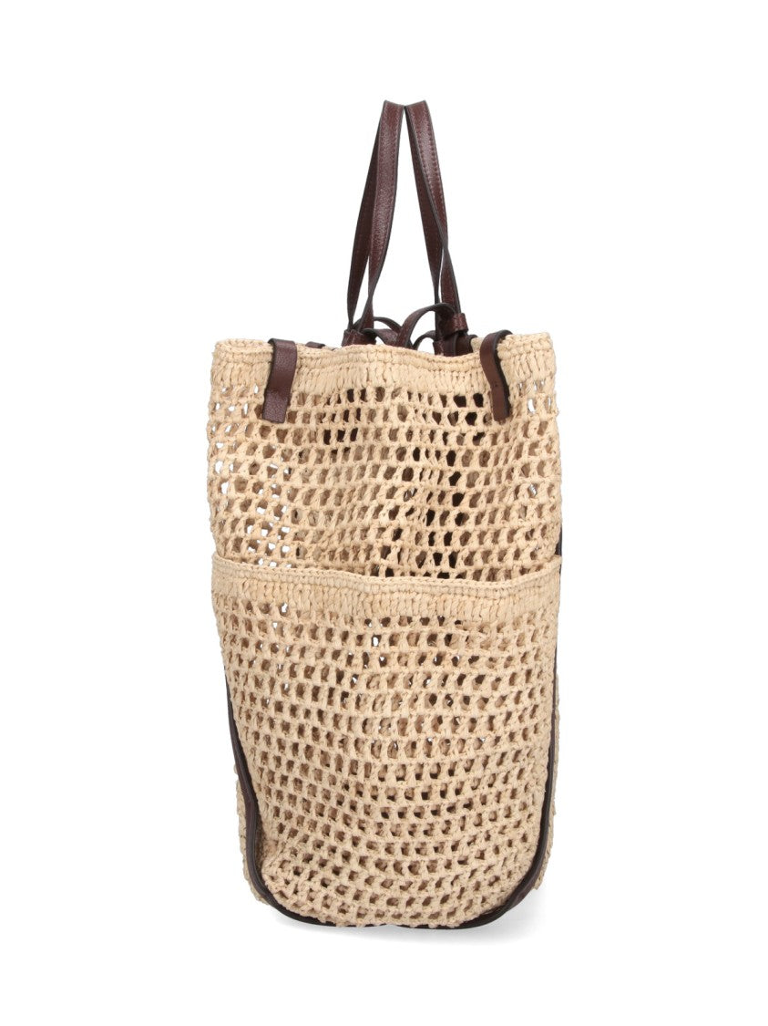 Chloé Woven Tote Bag With Textured Script Logo