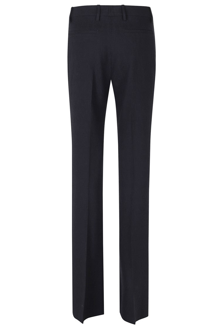 Etro Very Dark Blue Belt Loops Wool Straight-Leg Pants