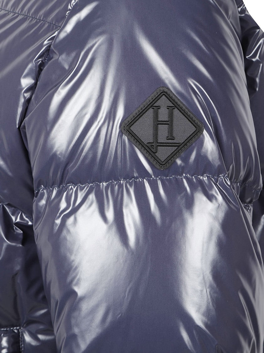 Herno Glossy Padded Jacket With Quilted Design And Hood