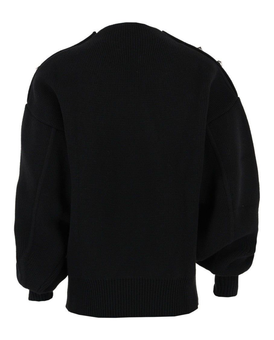 Ferragamo Cable-Knit Metal Button Sweater