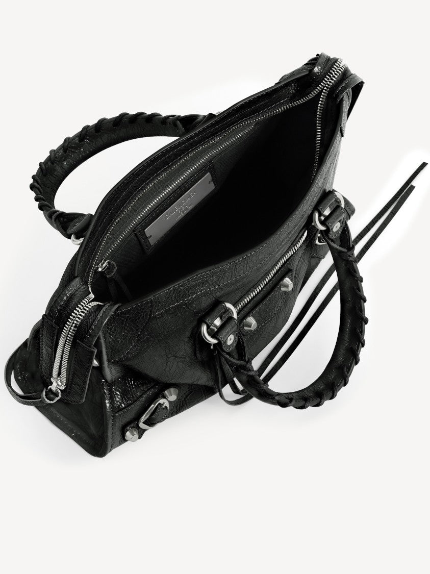 Balenciaga Le City Bag S Braided Textured Leather Shoulder Bag