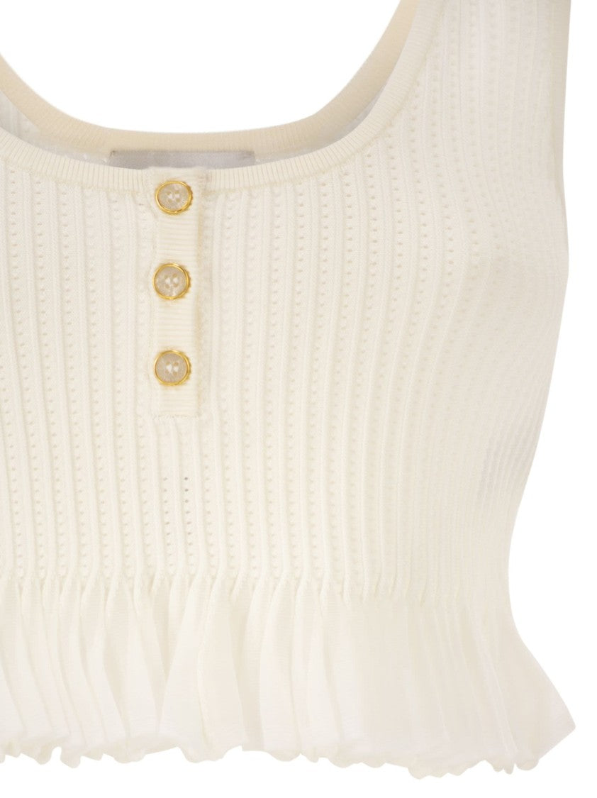 Elisabetta Franchi Openwork Knit Top