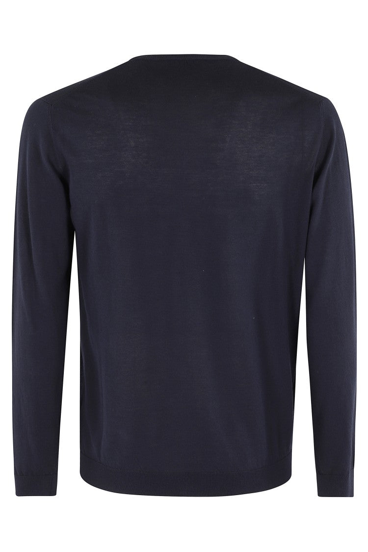 Roberto Collina Navy Blue Cotton Sweater