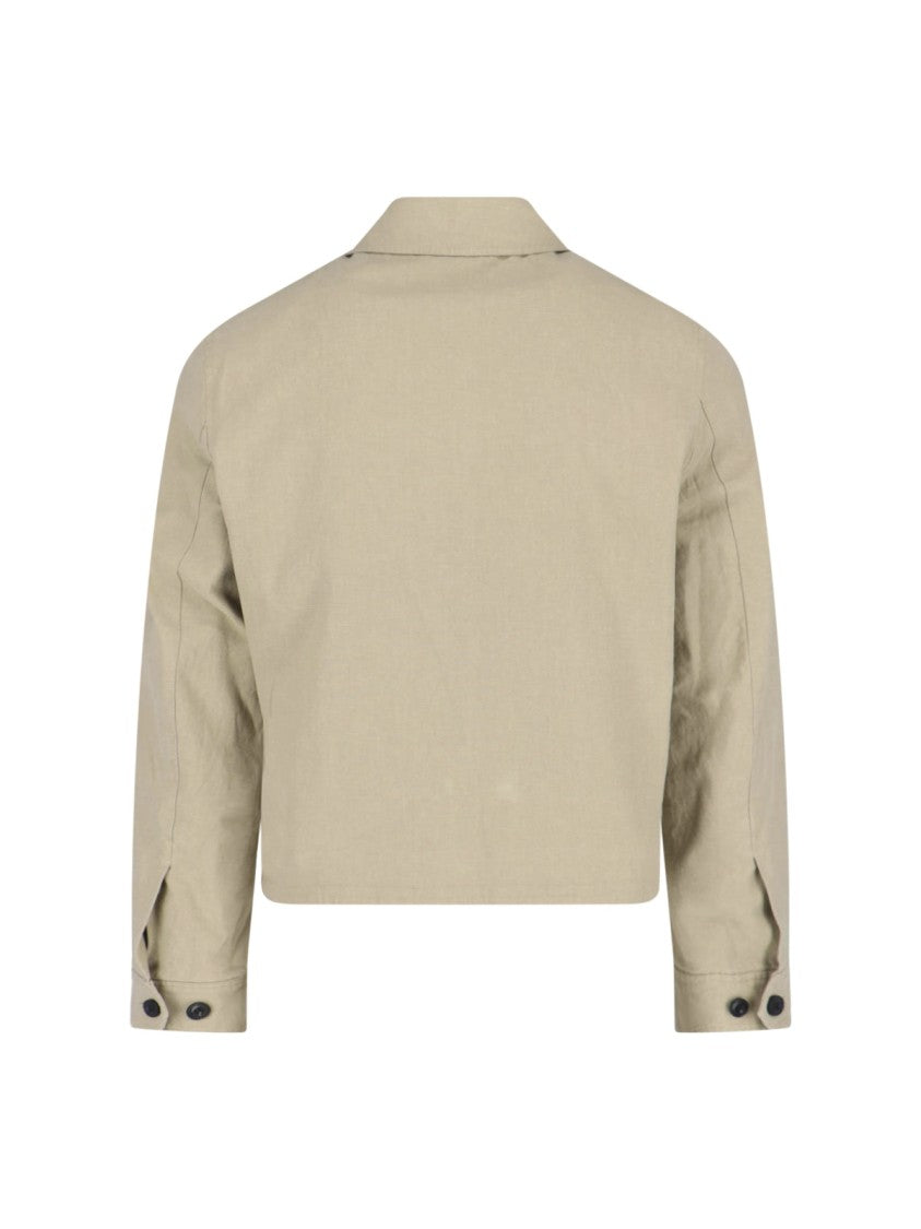 Tonywack Minimalistic Beige Jacket With High Collar