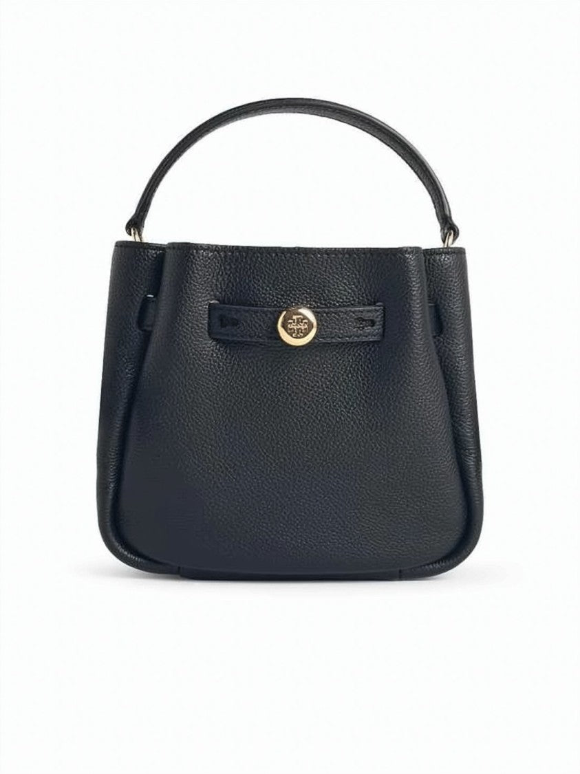 Tory Burch Structured Textured Cowhide Leather Bucket Bag
