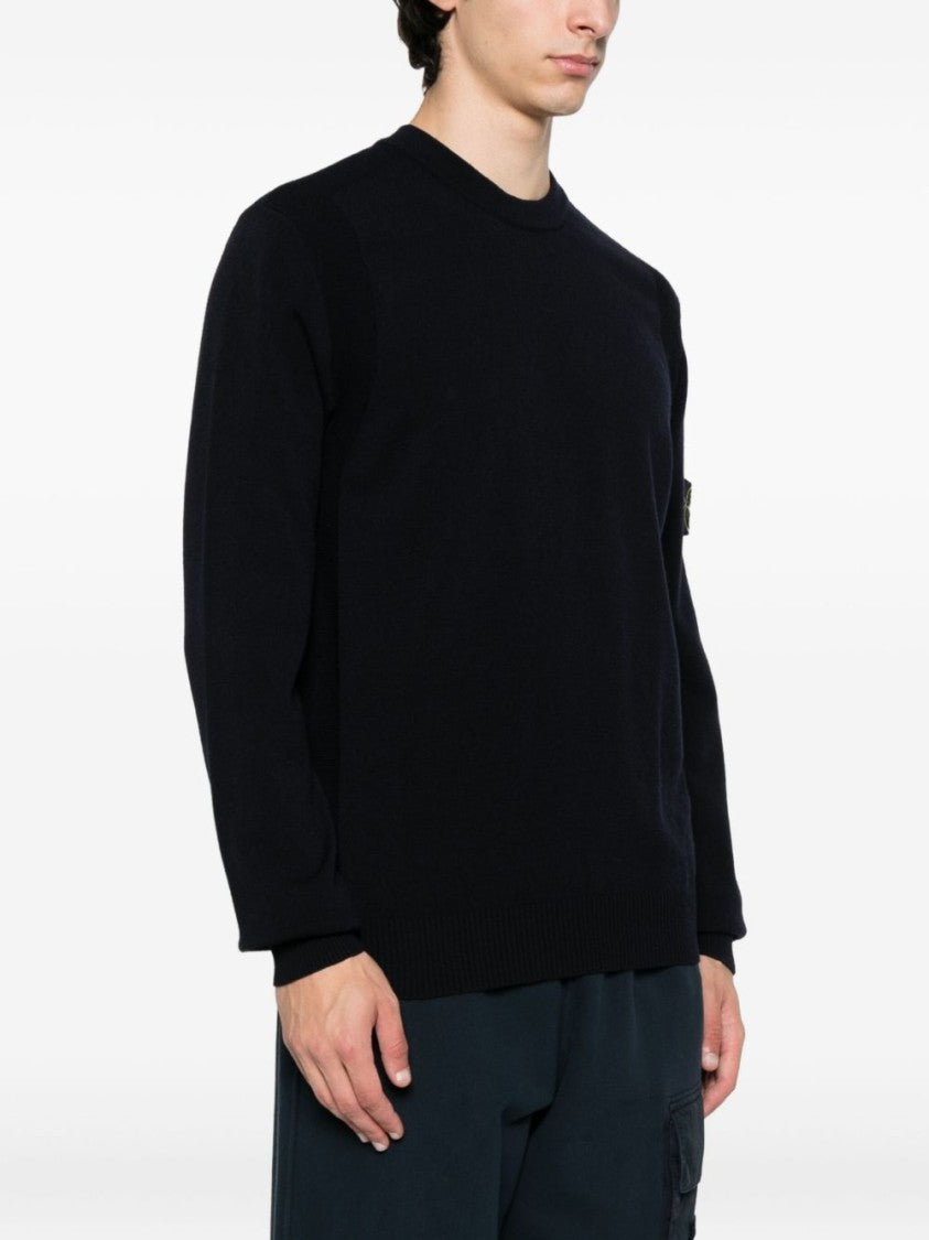 Stone Island Classic Crew Neck Wool Blend Sweater