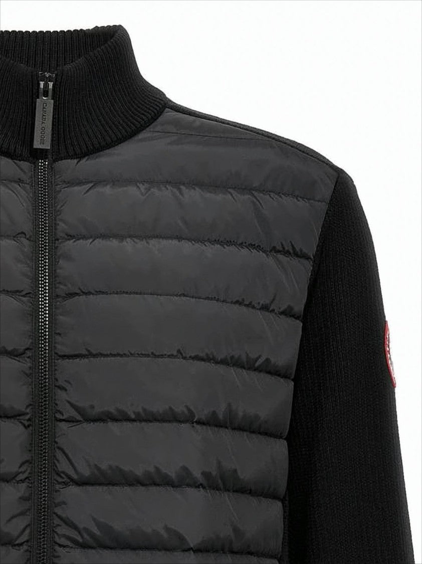 Canada Goose Quilted And Knitted Black Jacket
