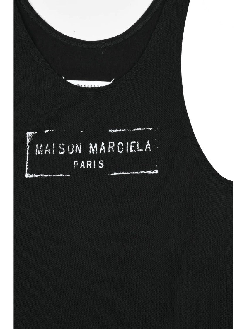 Maison Margiela Black Viscose-Blend Scoop Tank Top