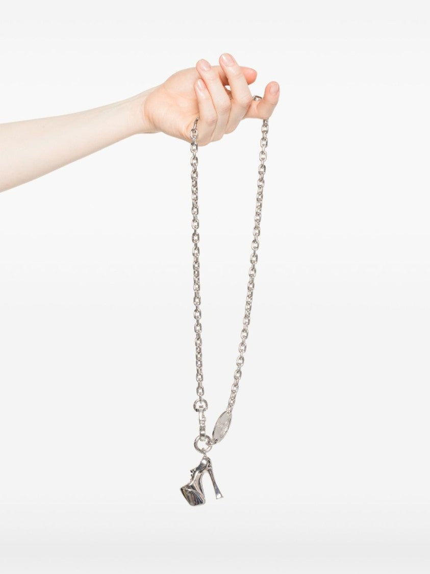 Vivienne Westwood Silver-Tone High-Heeled Pendant Link Necklace