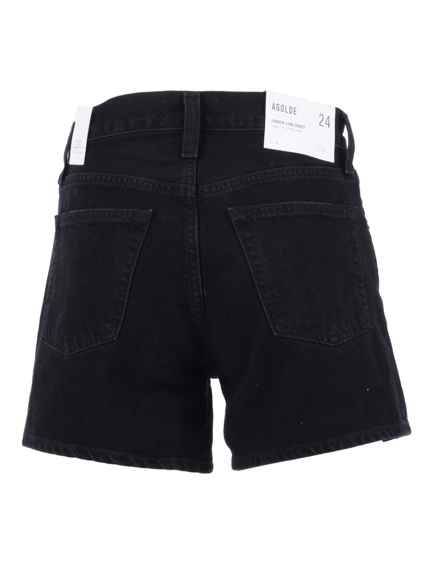 Agolde Black Parker Vintage Loose Denim Shorts