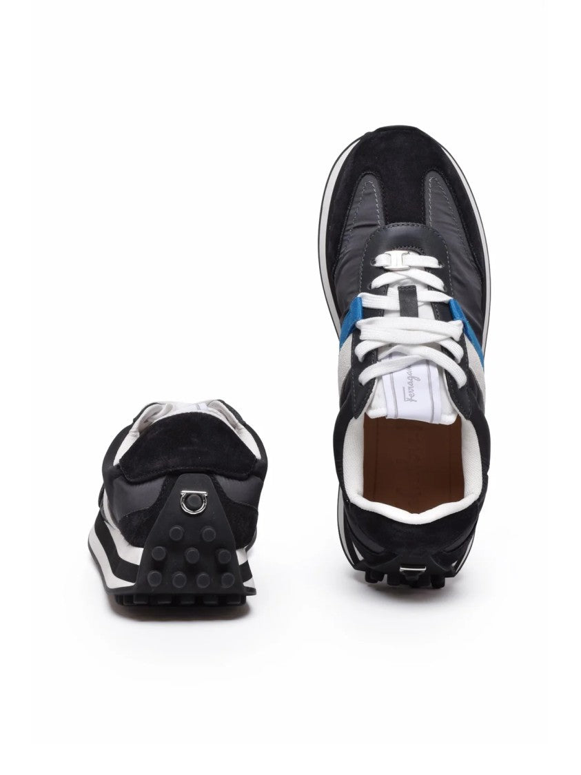 Salvatore Ferragamo Black Leather Sneakers