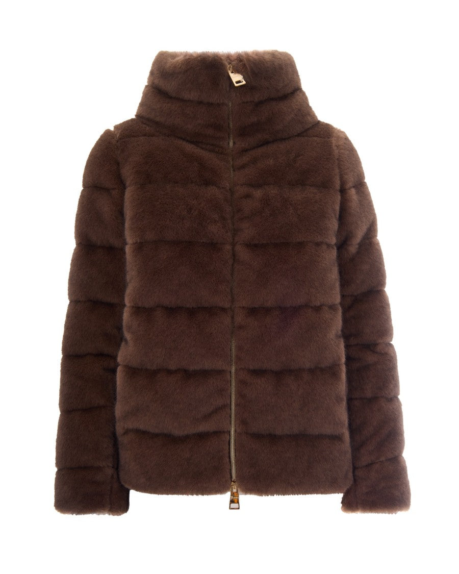 Herno Eco-Fur High Crater Collar Double-Slider Down Jacket