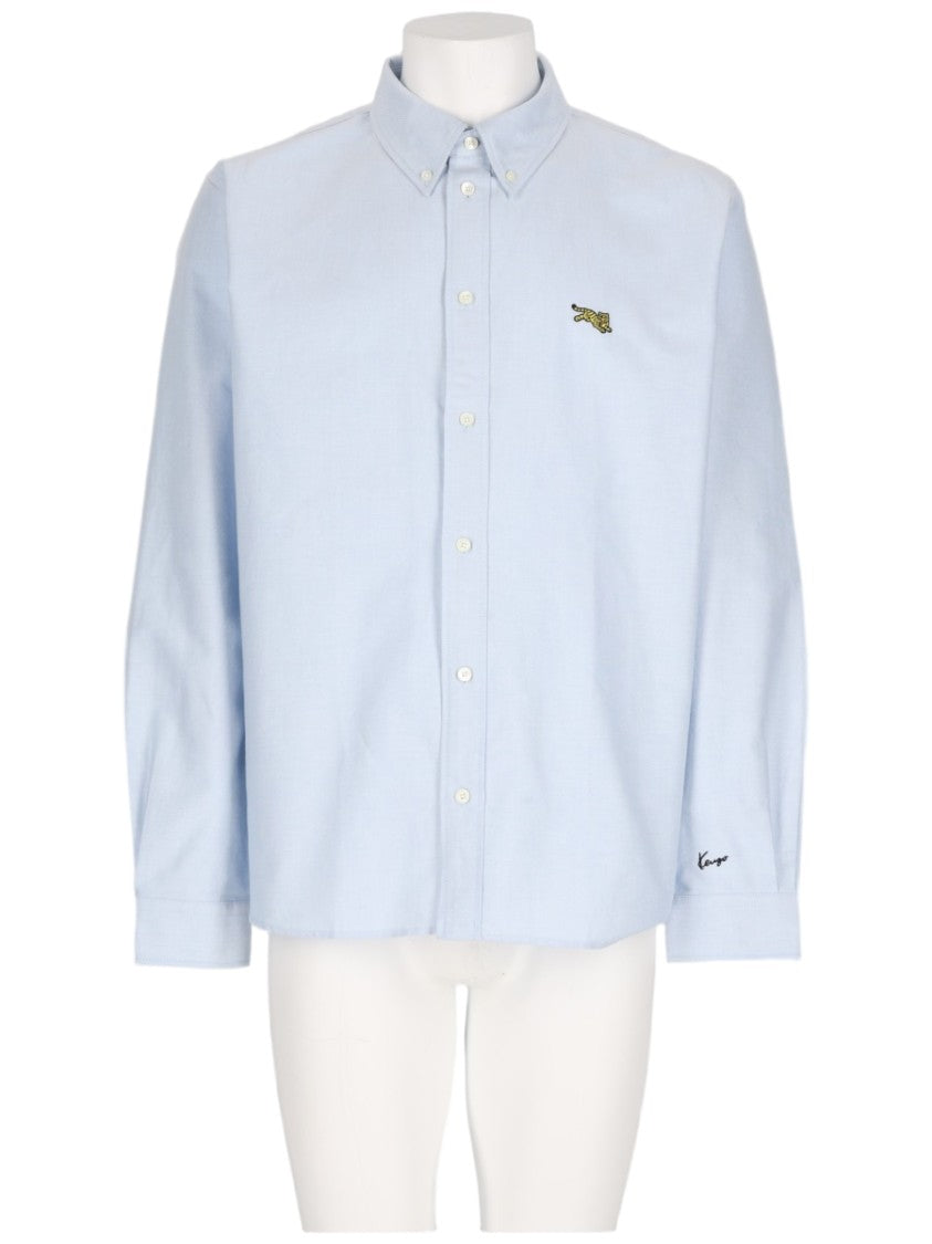 Kenzo Light Blue Oxford Button-Down Cotton Casual Shirt